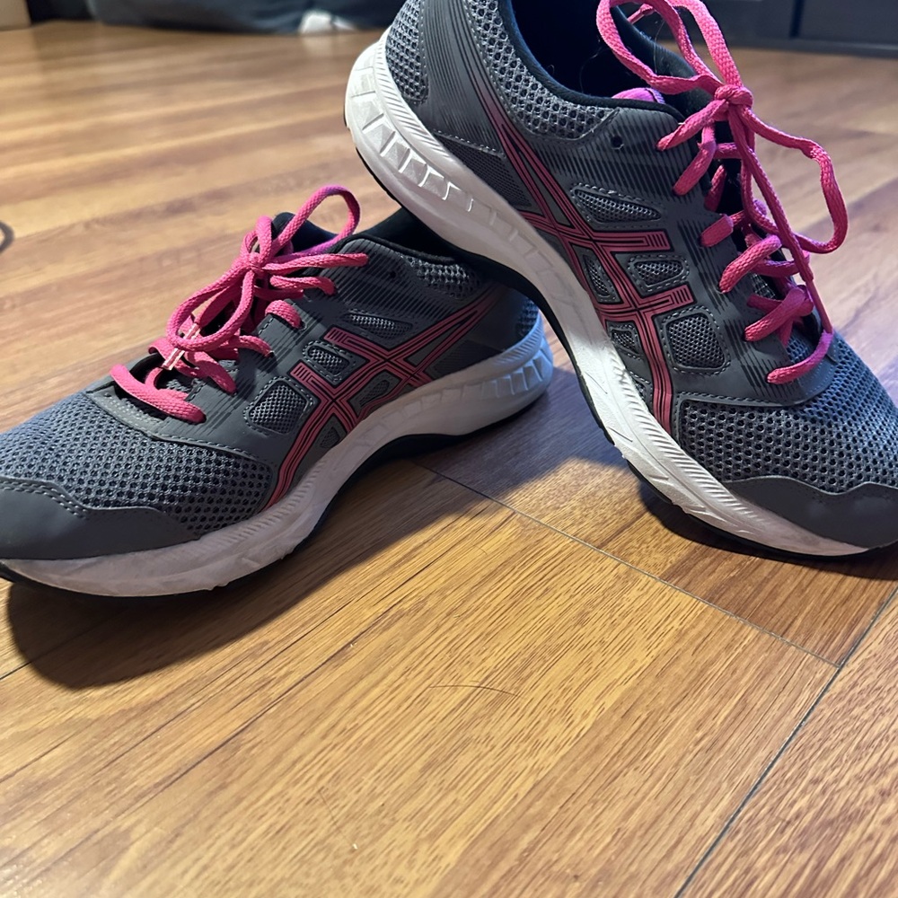 Asics Women's Charcoal and Fuchsia Athletic Shoes